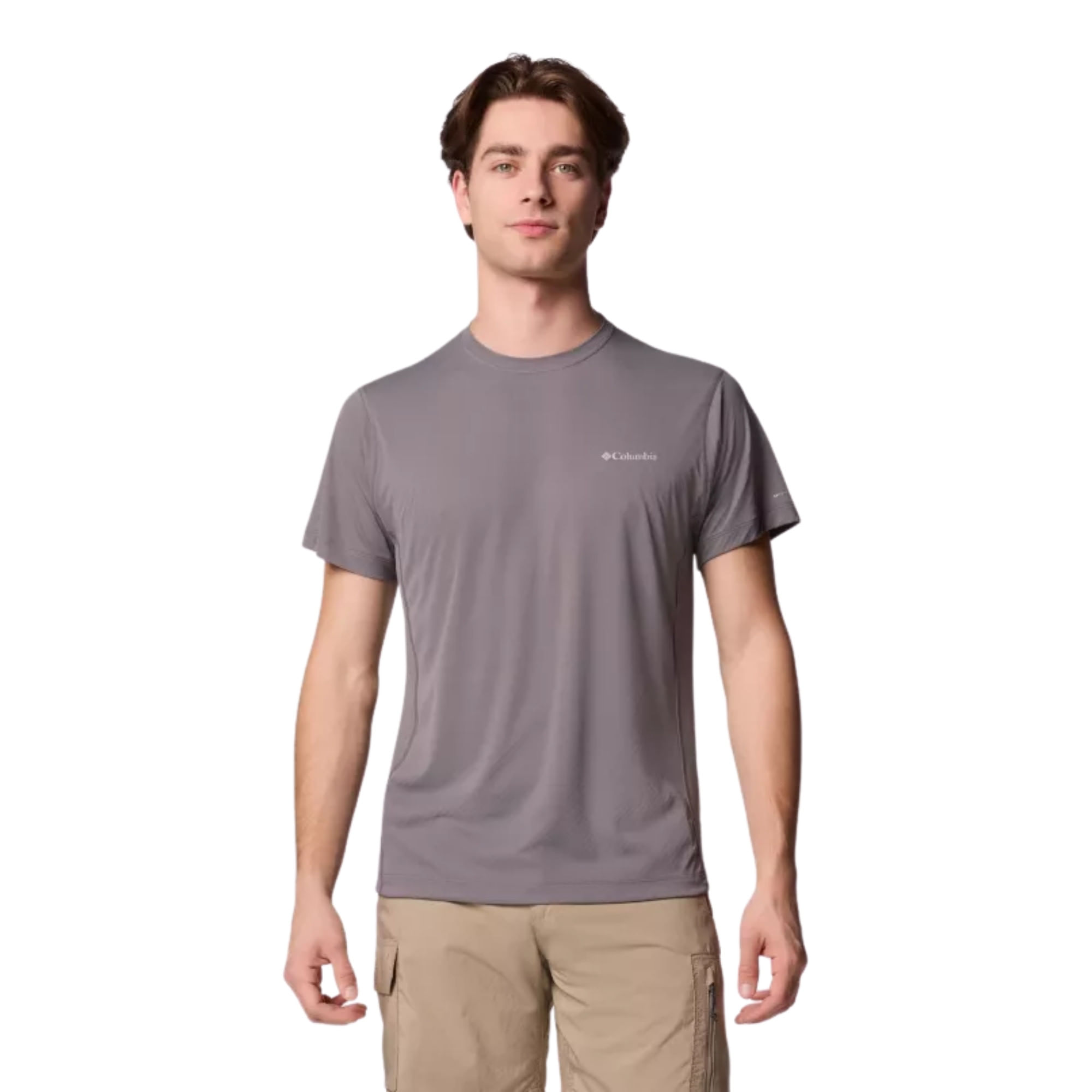 Camiseta Columbia Zero Rules Light Crew Masculina - Cinza