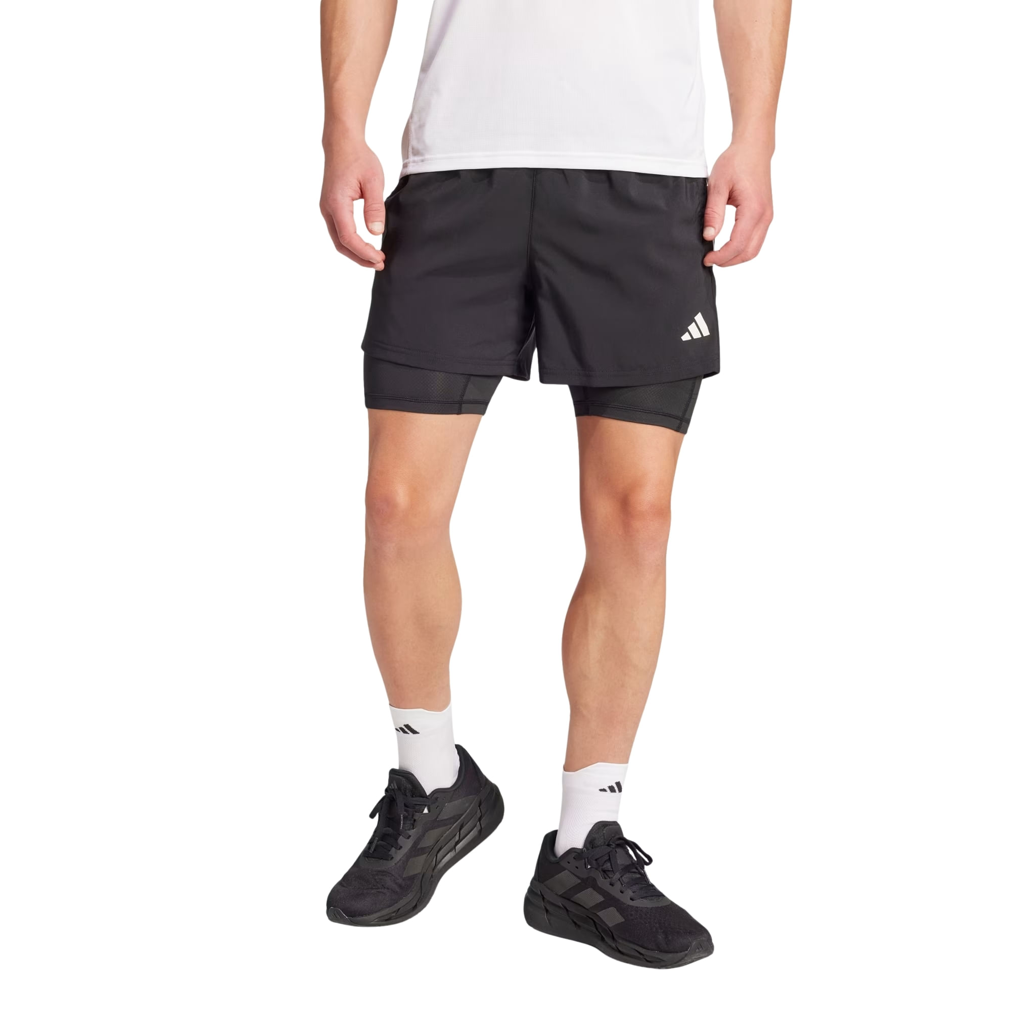 Shorts Adidas The Run Climacool 5 Pol 2 In 1 Masculino - Preto