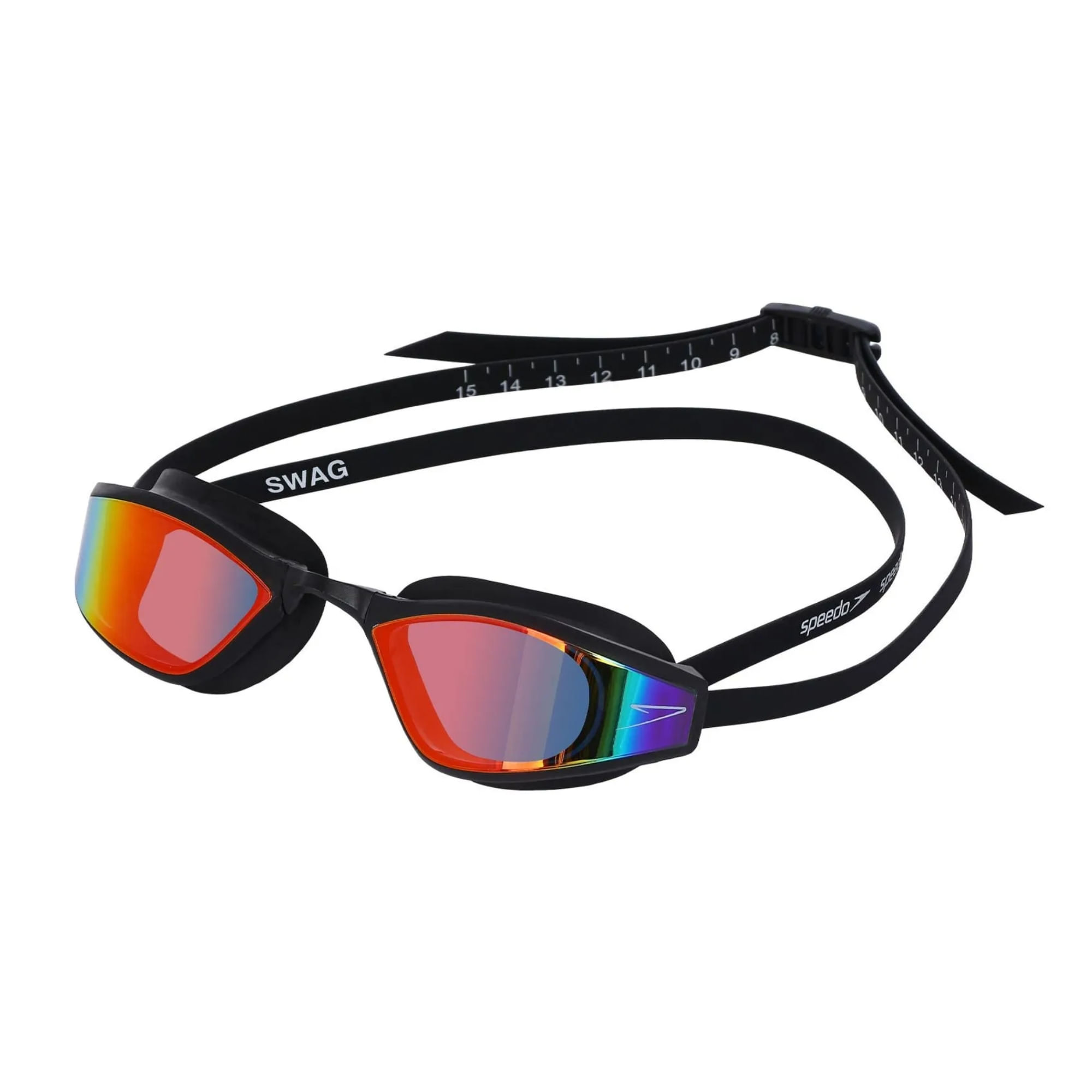 Óculos De Natação Speedo Swag Unissex - Preto Revo Red