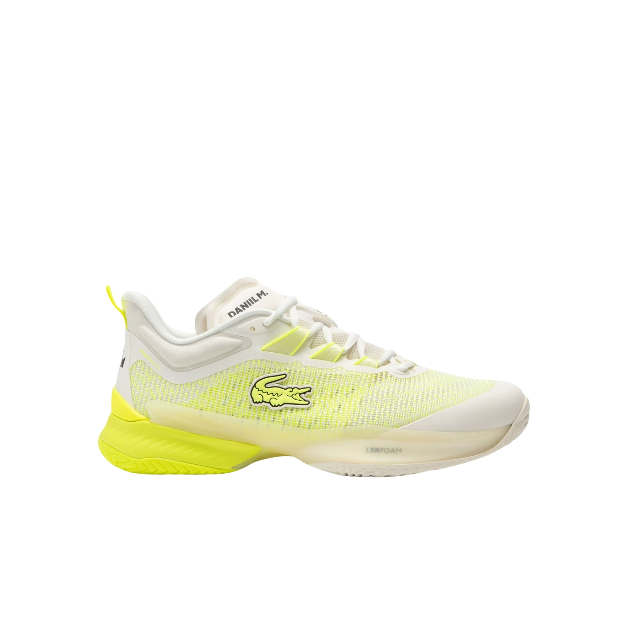 Tênis Lacoste Ag-Lt23 Ultra X Medvedev All Court Masculino - Branco/Amarelo