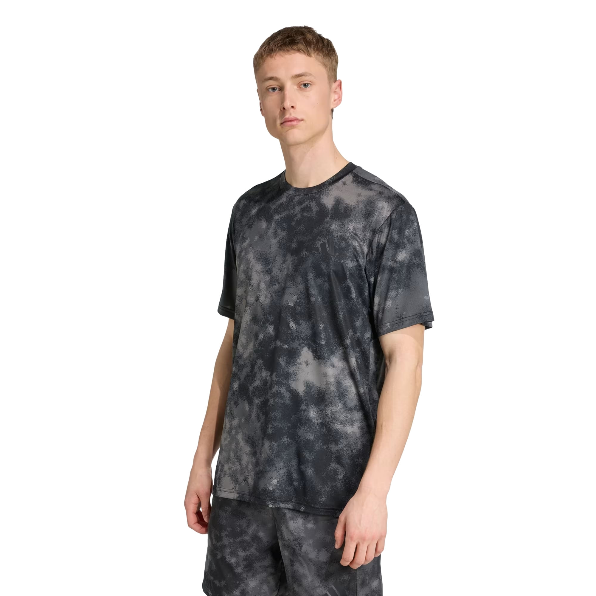 Camiseta Adidas Estampada Essentials Masculina - Preta