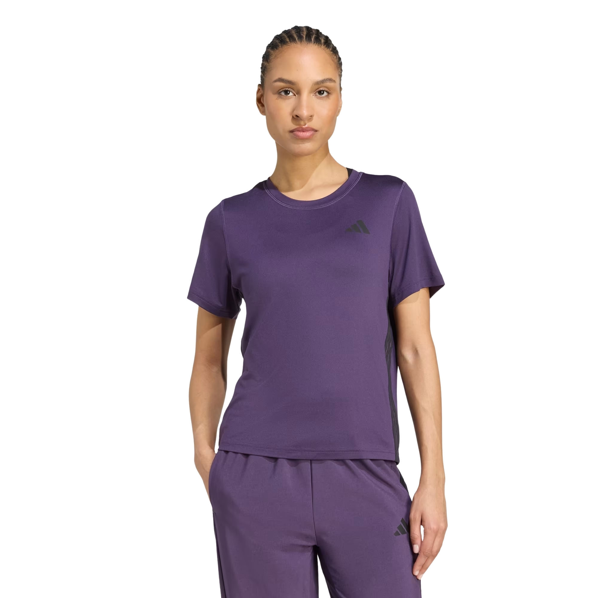 Camiseta Adidas Essentials 3 Listras Feminina - Roxa