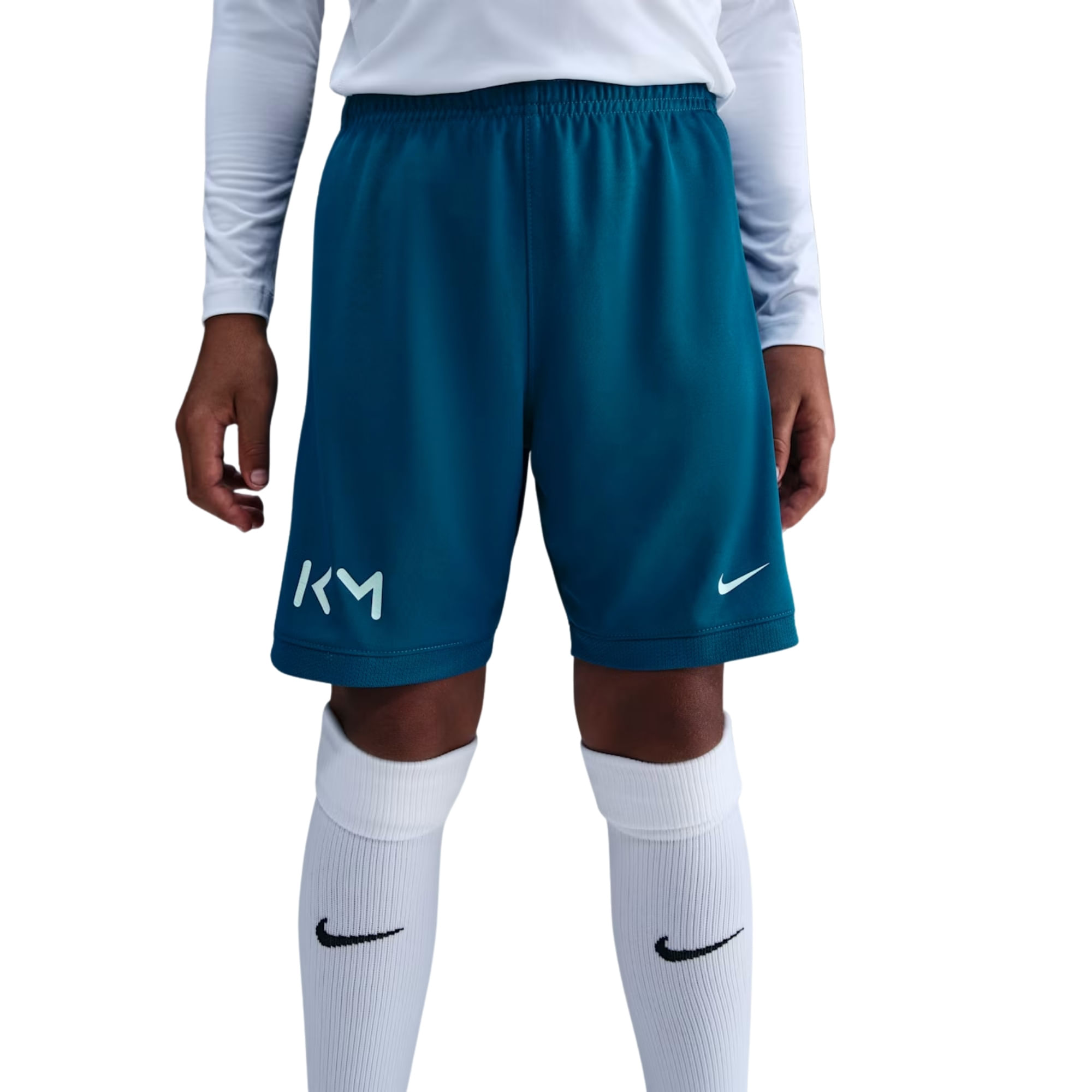 Shorts Nike Kylian Mbappé Dri-Fit Academy 25 Infantil - Verde Petróleo