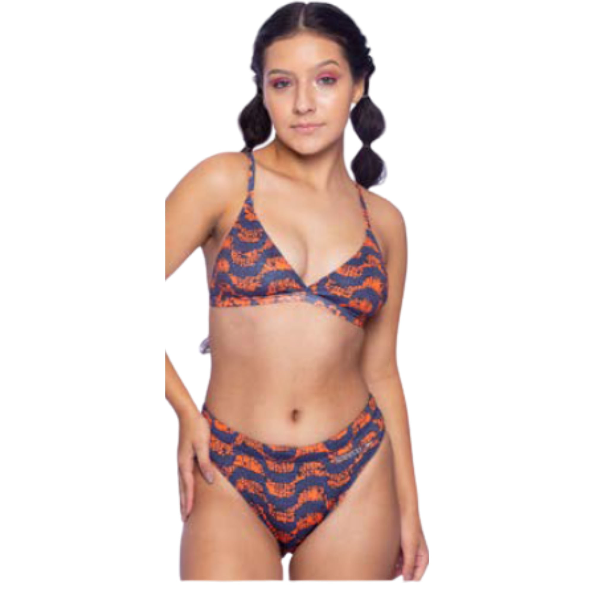 Biquini Speedo Open Copacabana Infantil - Azul/Laranja