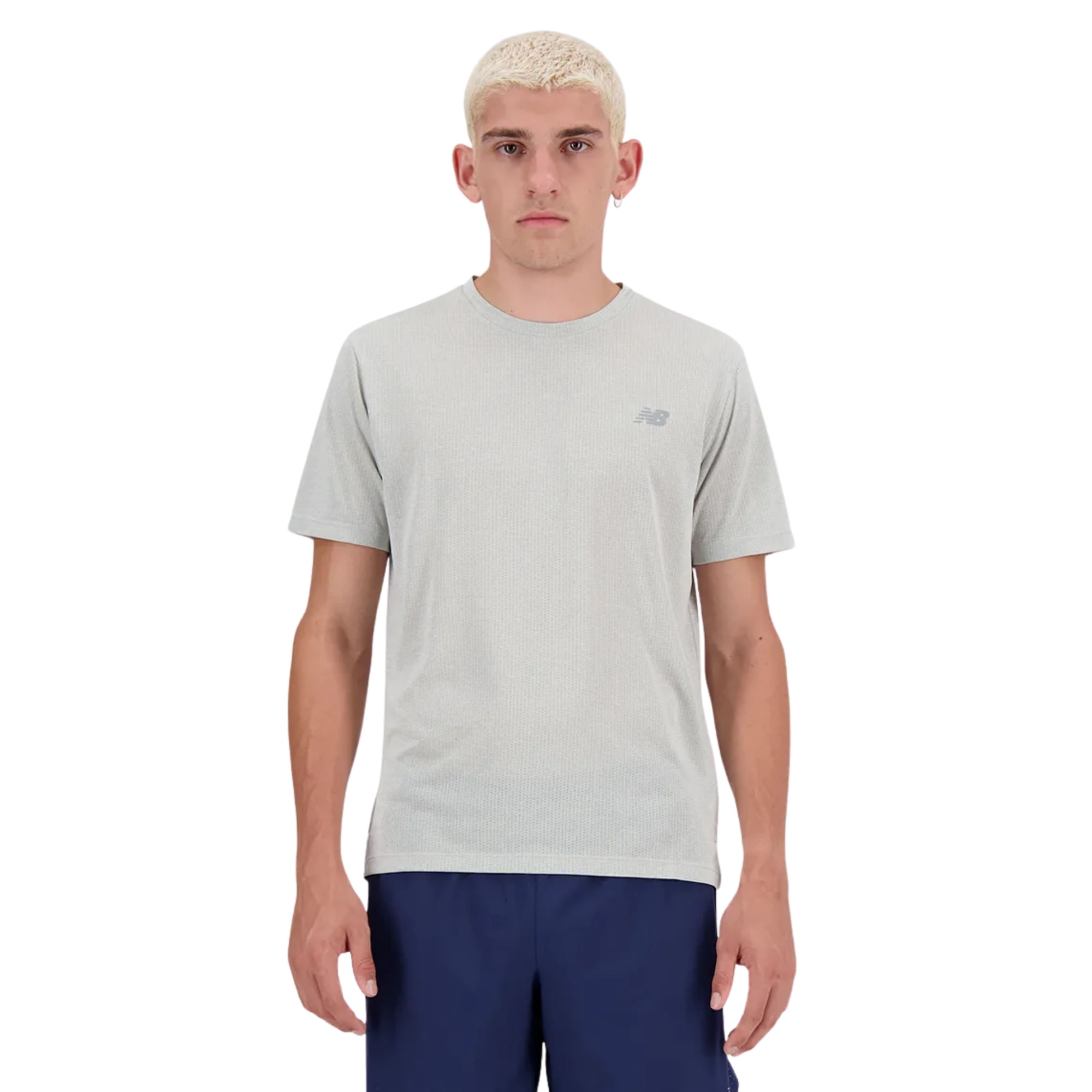 Camiseta New Balance Atlhetics Run Masculina - Cinza Mescla