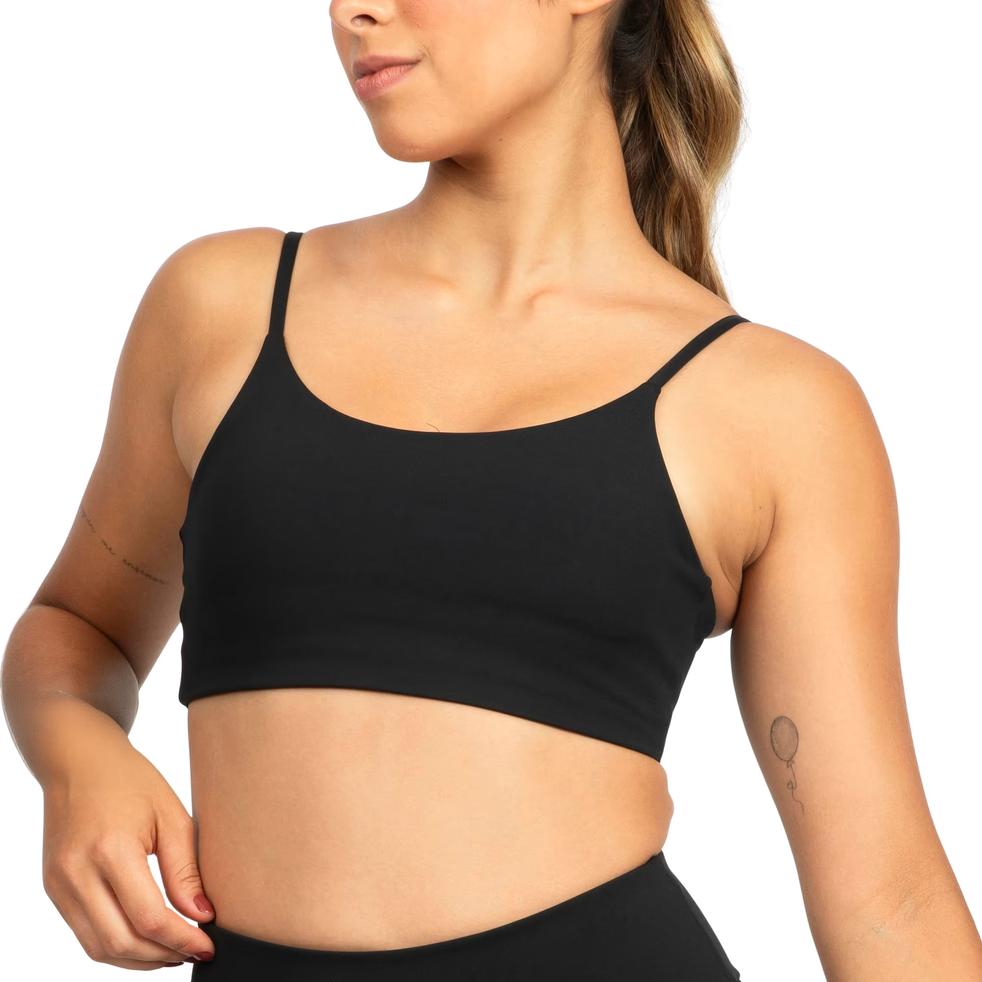 Top Adidas Essentials Suporte Leve Feminino - Preto