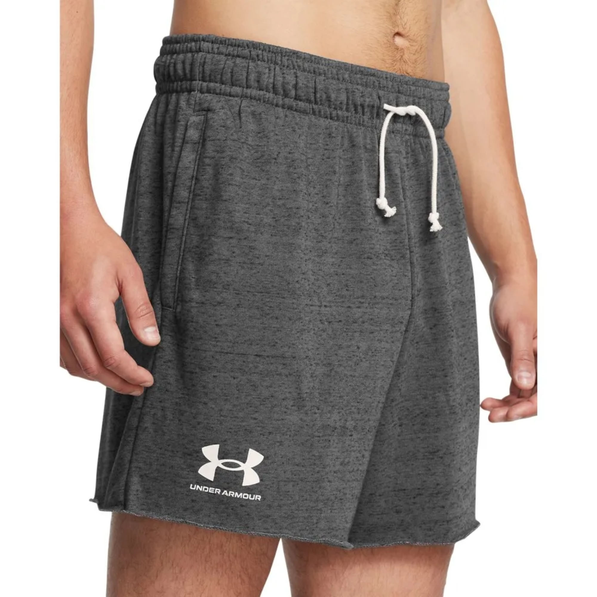 Shorts Under Armour Rival Terry 6 Pol Masculino - Cinza Mescla