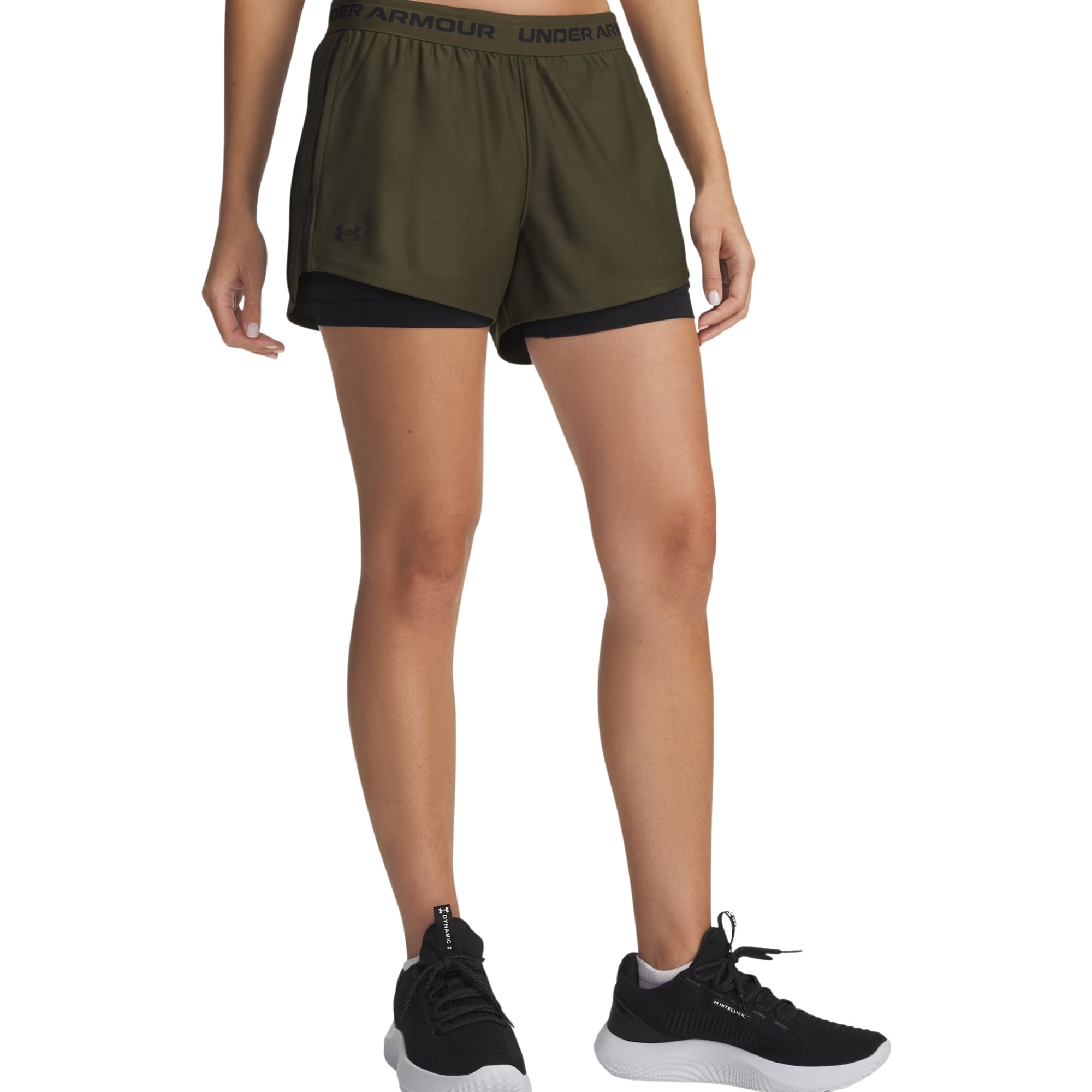 Shorts Under Armour Tech Play Up 2 In 1 Feminino - Verde Militar