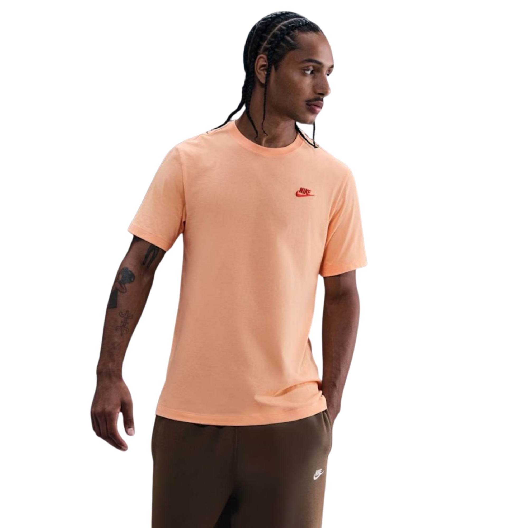 Camiseta Nike Sportswear Club Tee Masculina - Laranja Claro