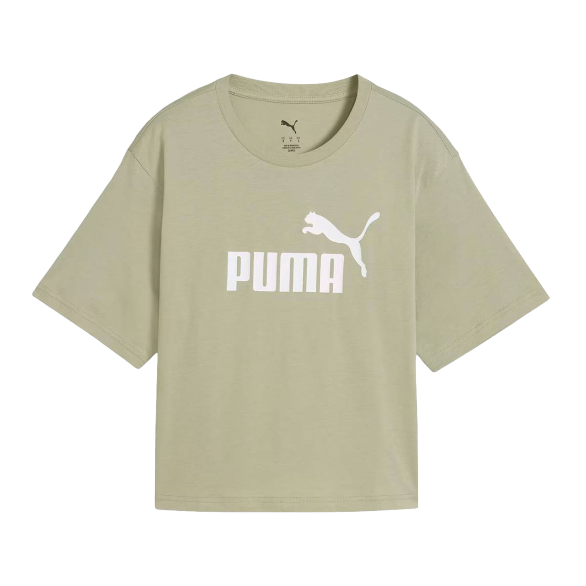 Camiseta Puma Essentials Cropped Relaxed Feminina - Verde