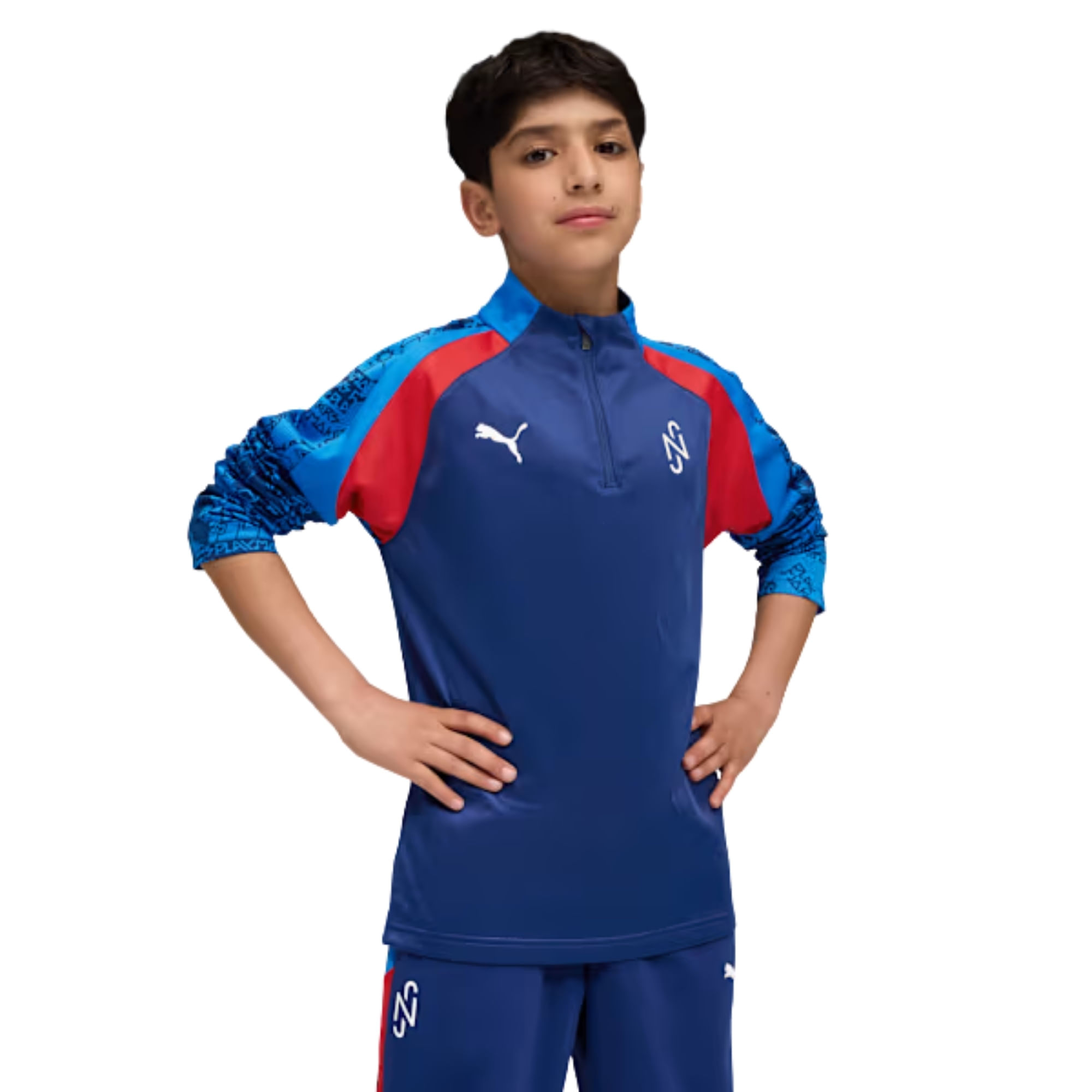 Blusão Puma Neymar Jr Playmaker 1/4 Infantil - Azul