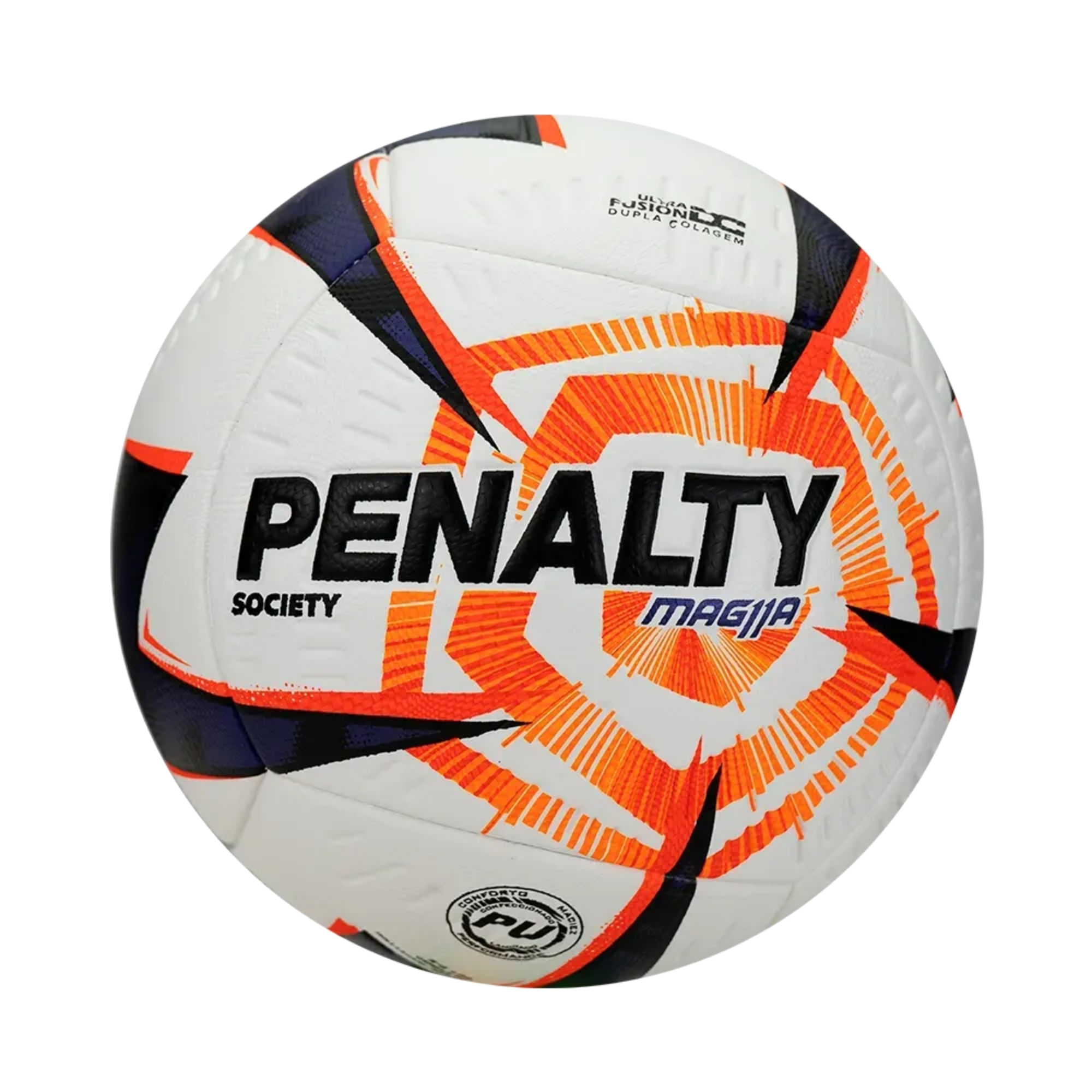 Bola Society Penalty Mag11A R2 XXVI Unissex - Branca/Laranja