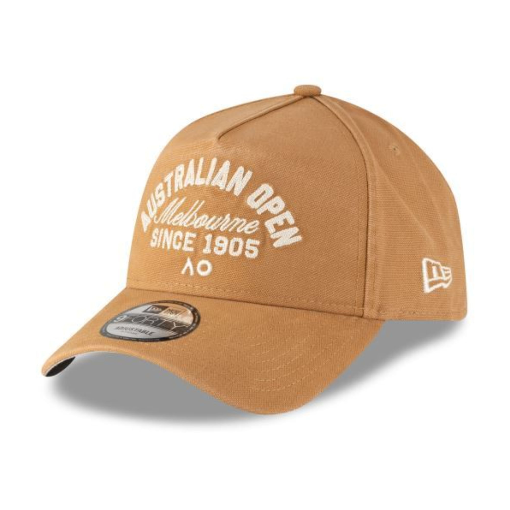 Boné New Era 9Forty A-Frame AO26 Core Seasonal Script Aba Curva Unissex - Bege