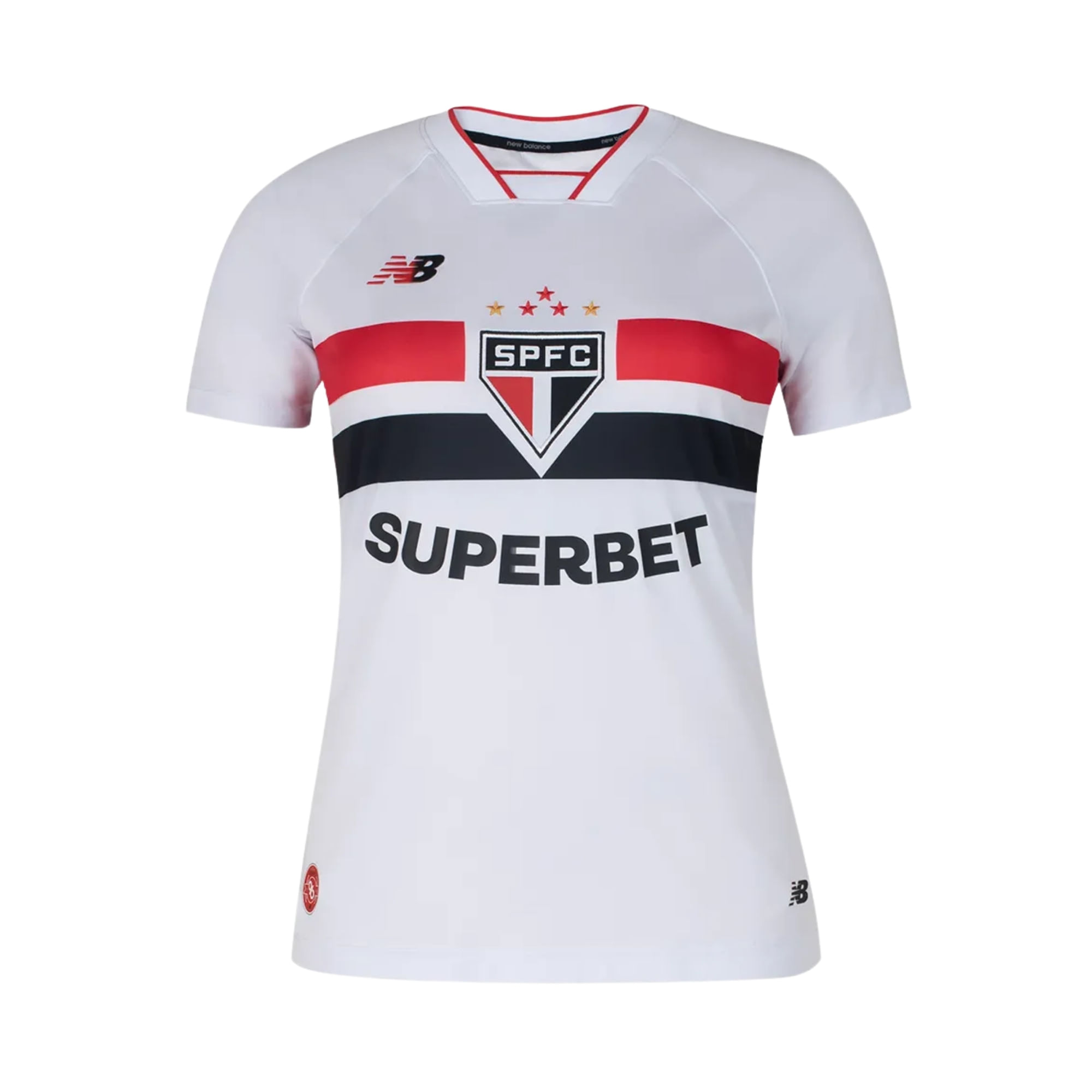 Camisa São Paulo I 26/27 New Balance Torcedora Feminina - Branca/Vermelha