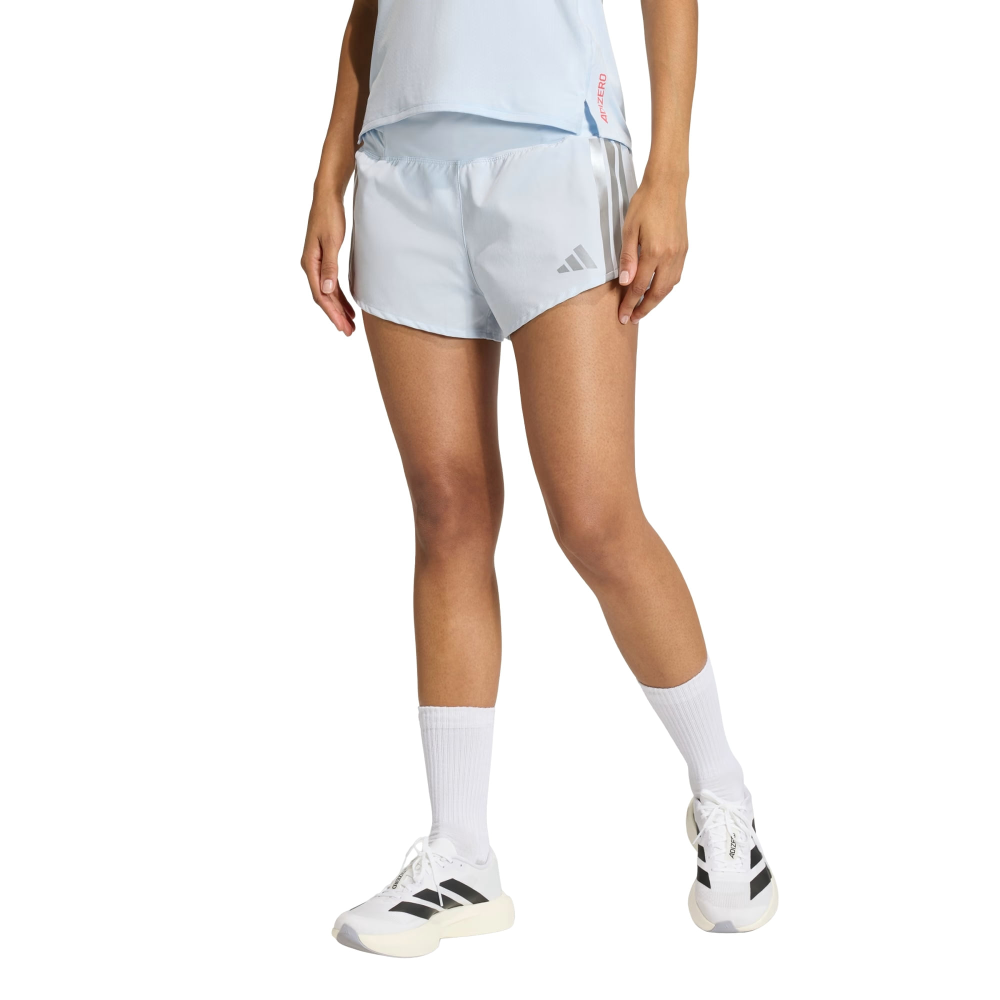 Shorts Adidas Adizero Ekiden 3 Pol Feminino - Azul Claro