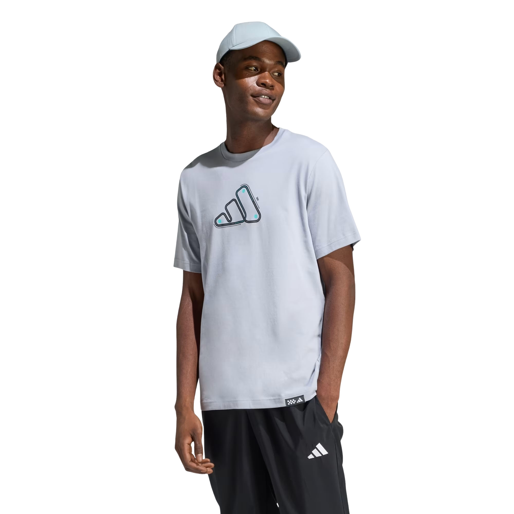 Camiseta Adidas Estampada Motorsport Track Masculina - Cinza