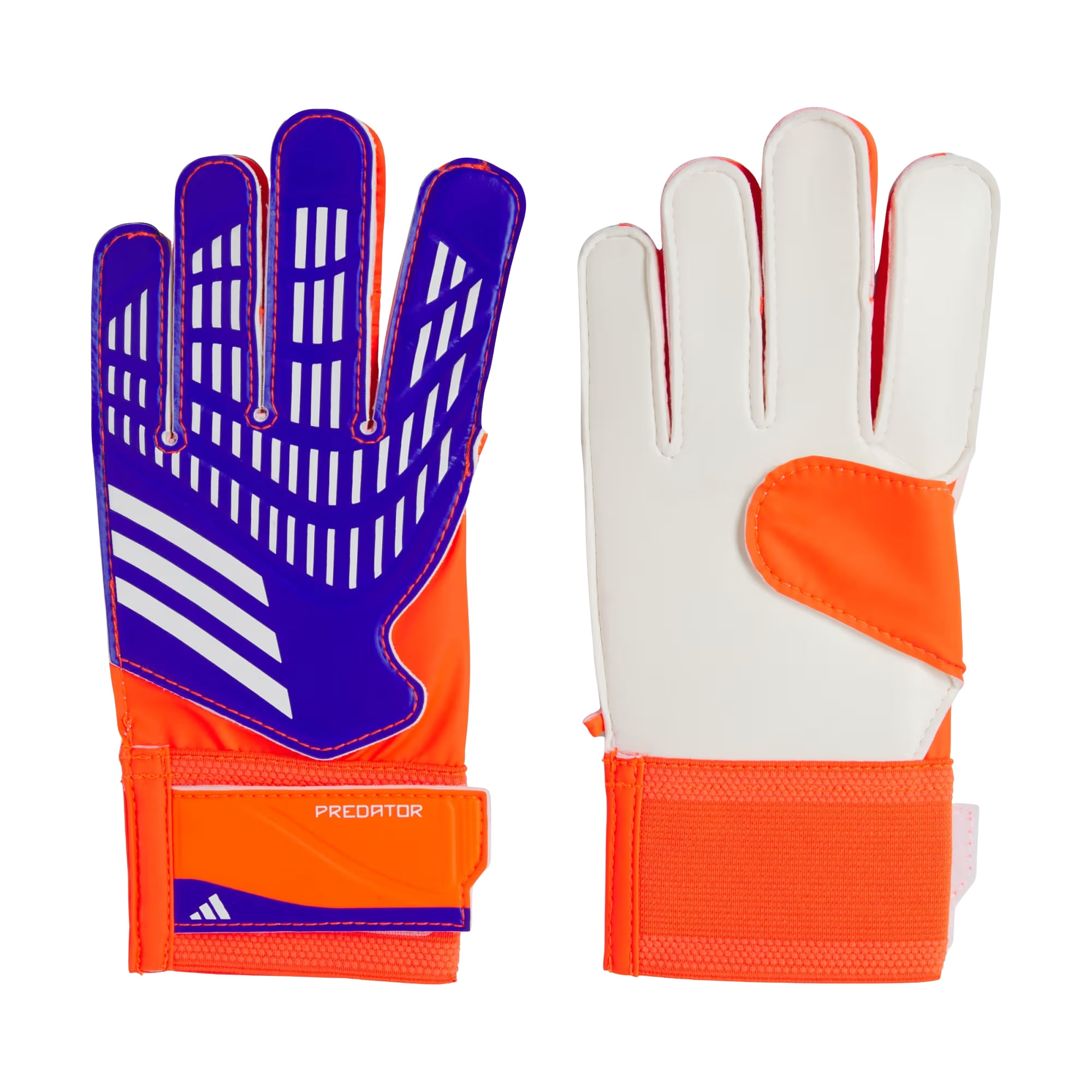 Luva Goleiro Adidas Predator Treino Infantil - Azul/Laranja