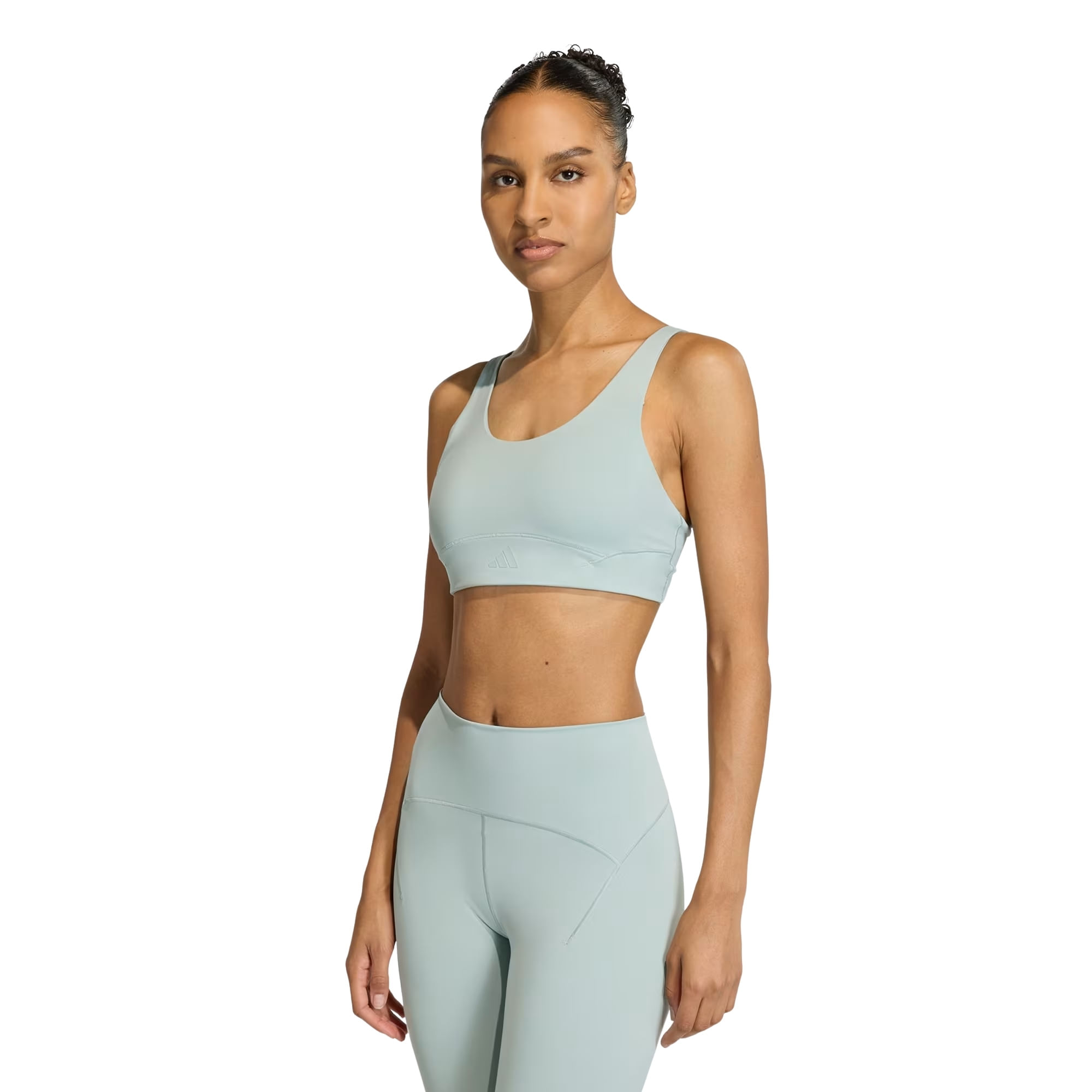 Top Adidas Suporte Médio Luxe All Me Luxe Feminino - Verde