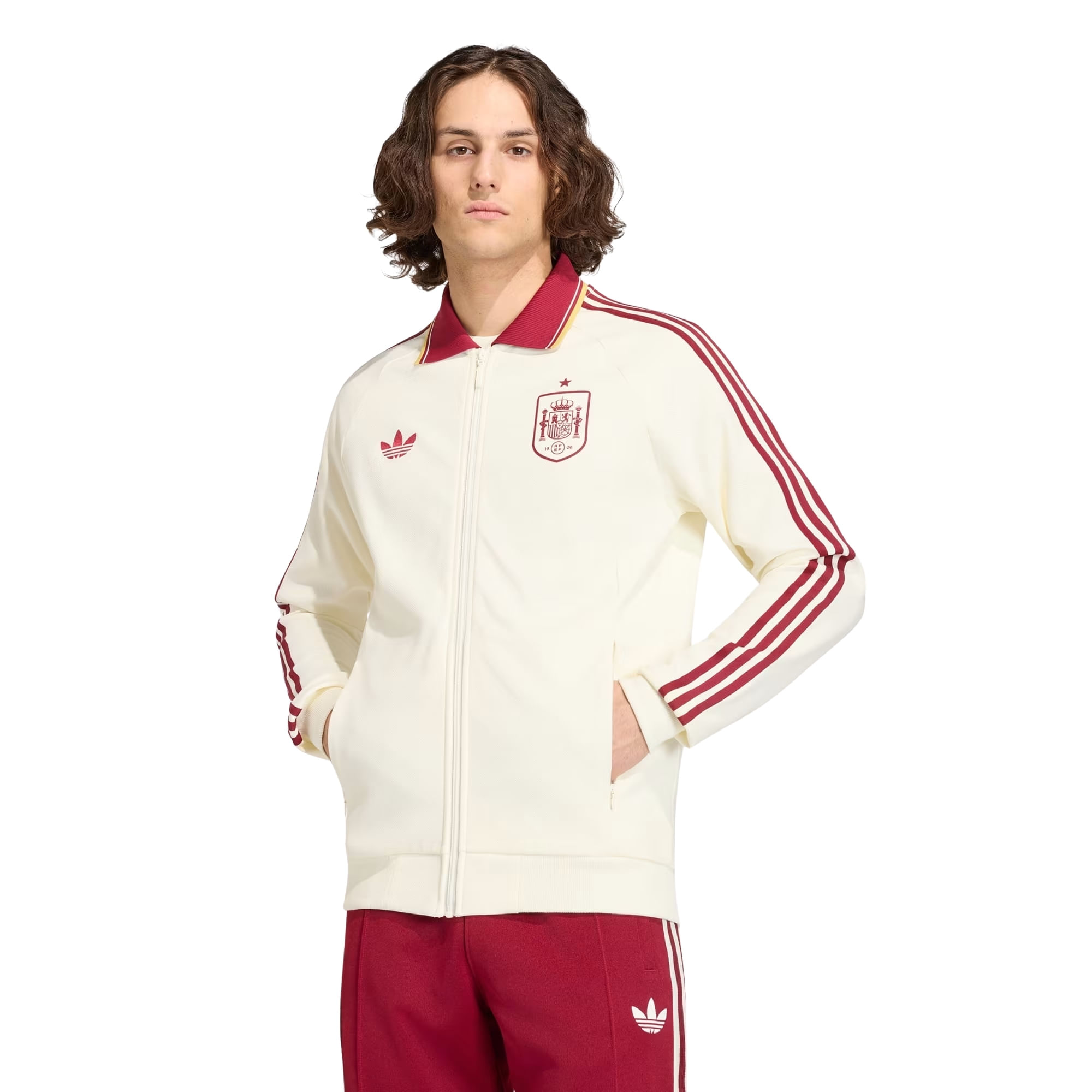 Jaqueta Espanha II Adidas Hino Masculina - Off White