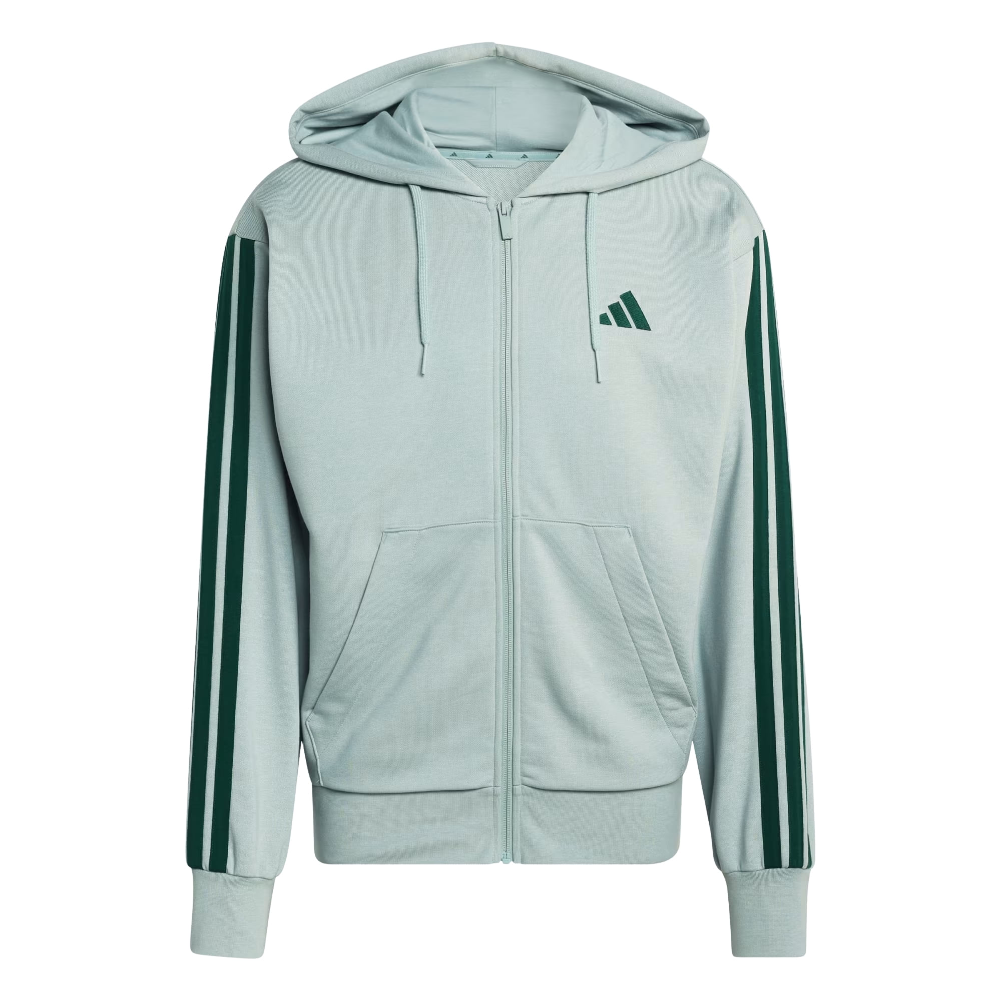 Blusão Adidas com Capuz Essentials Masculino - Cinza/Verde