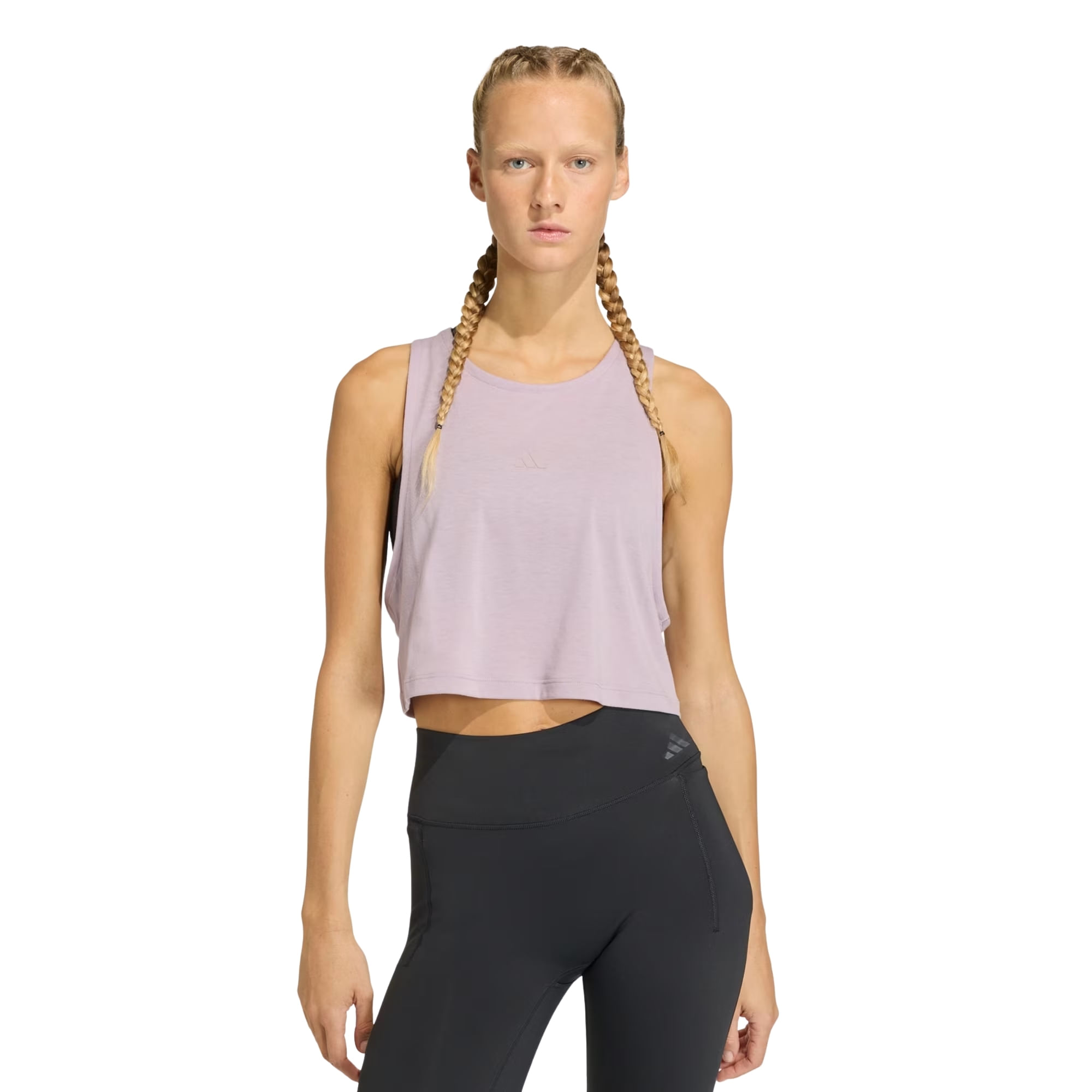 Regata Adidas Cropped Yoga Essentials Feminina - Lilás