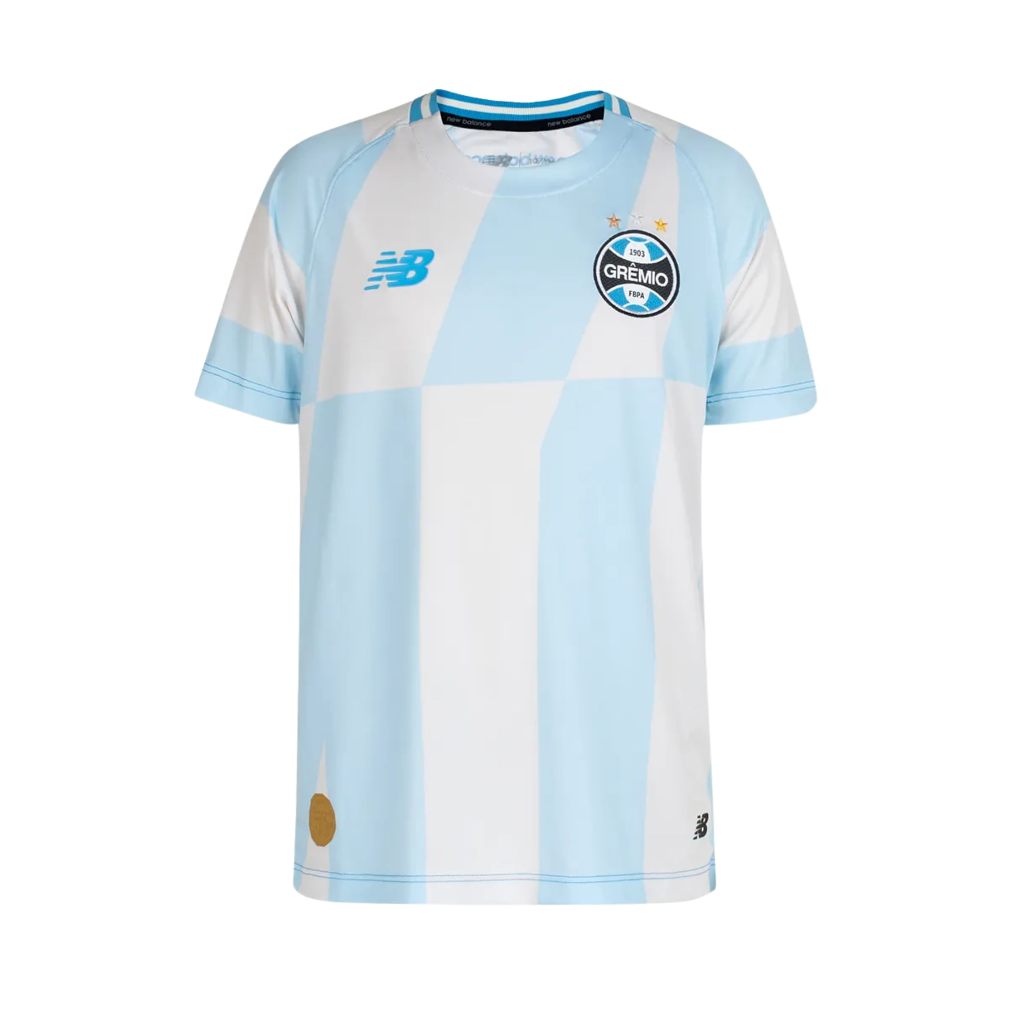 Camisa Grêmio II 26/27 New Balance Infantil - Off White/Azul