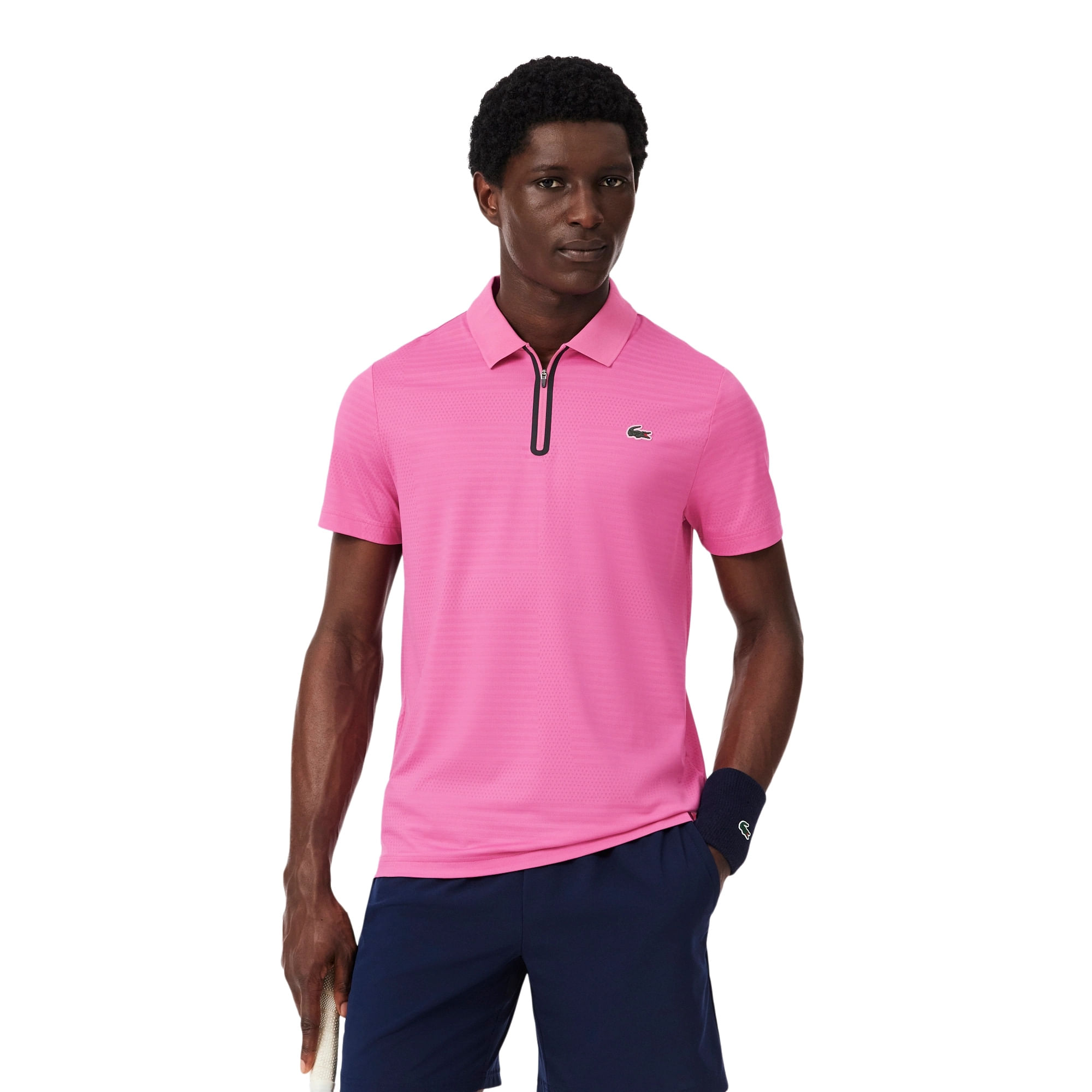 Camisa Polo Lacoste Ultra Dry Slim Sport Masculina - Rosa