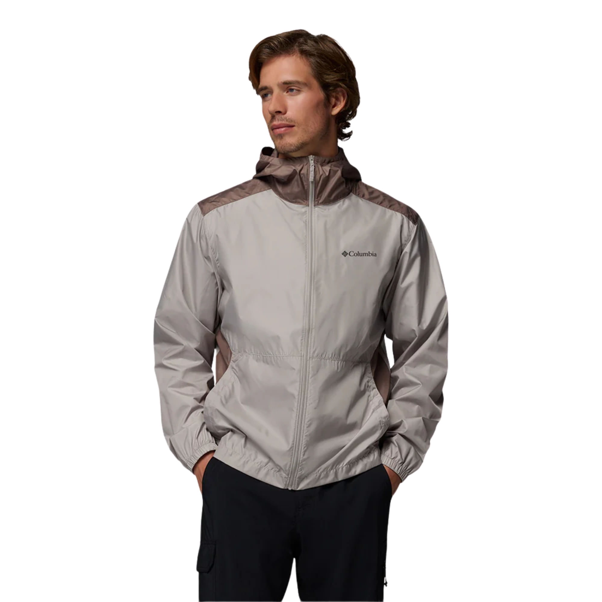 Jaqueta Columbia Discovery Loop Windbreaker II Masculina - Cinza/Marrom