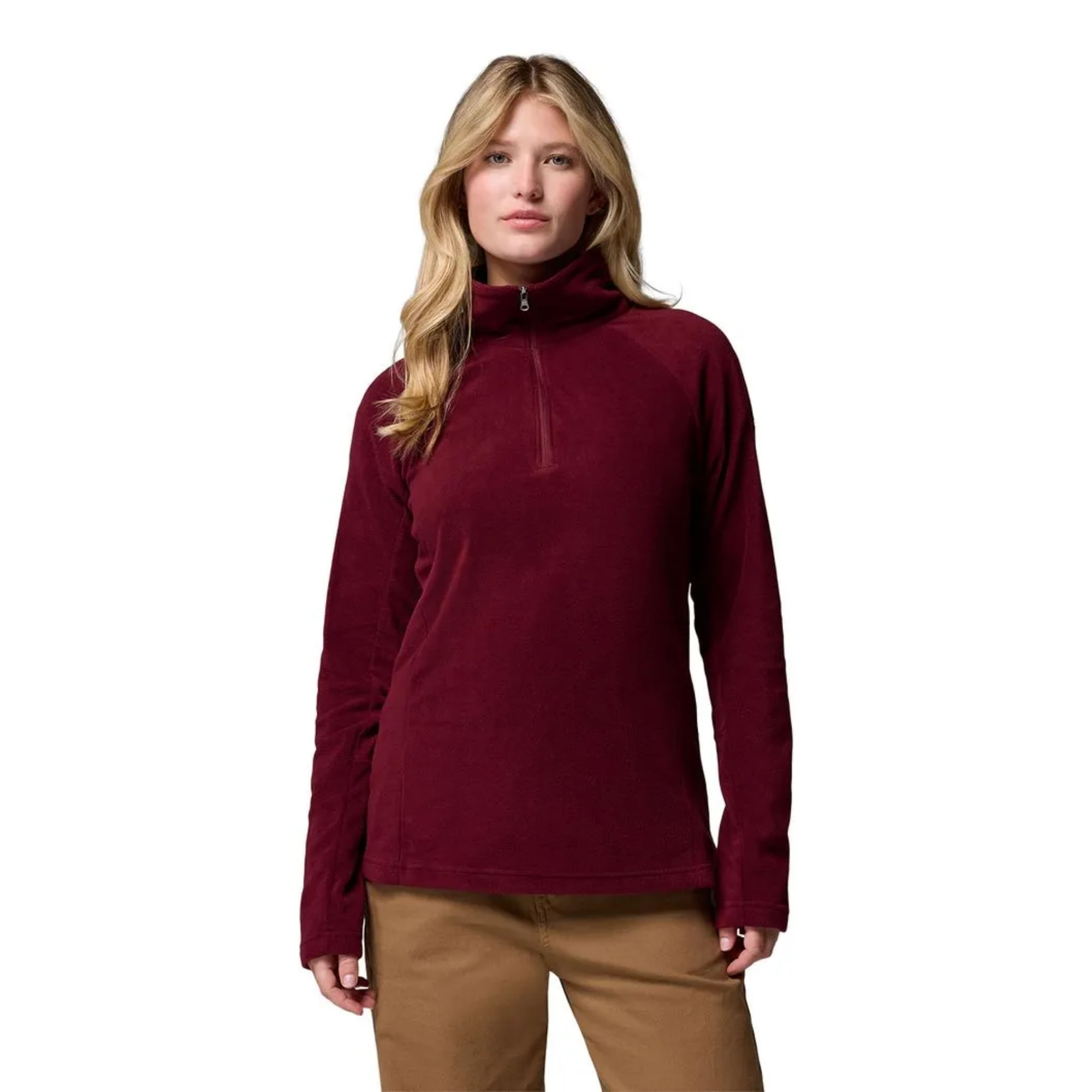 Blusão Columbia Fleece Glacial IV 1/2 Zip Feminino - Bordô