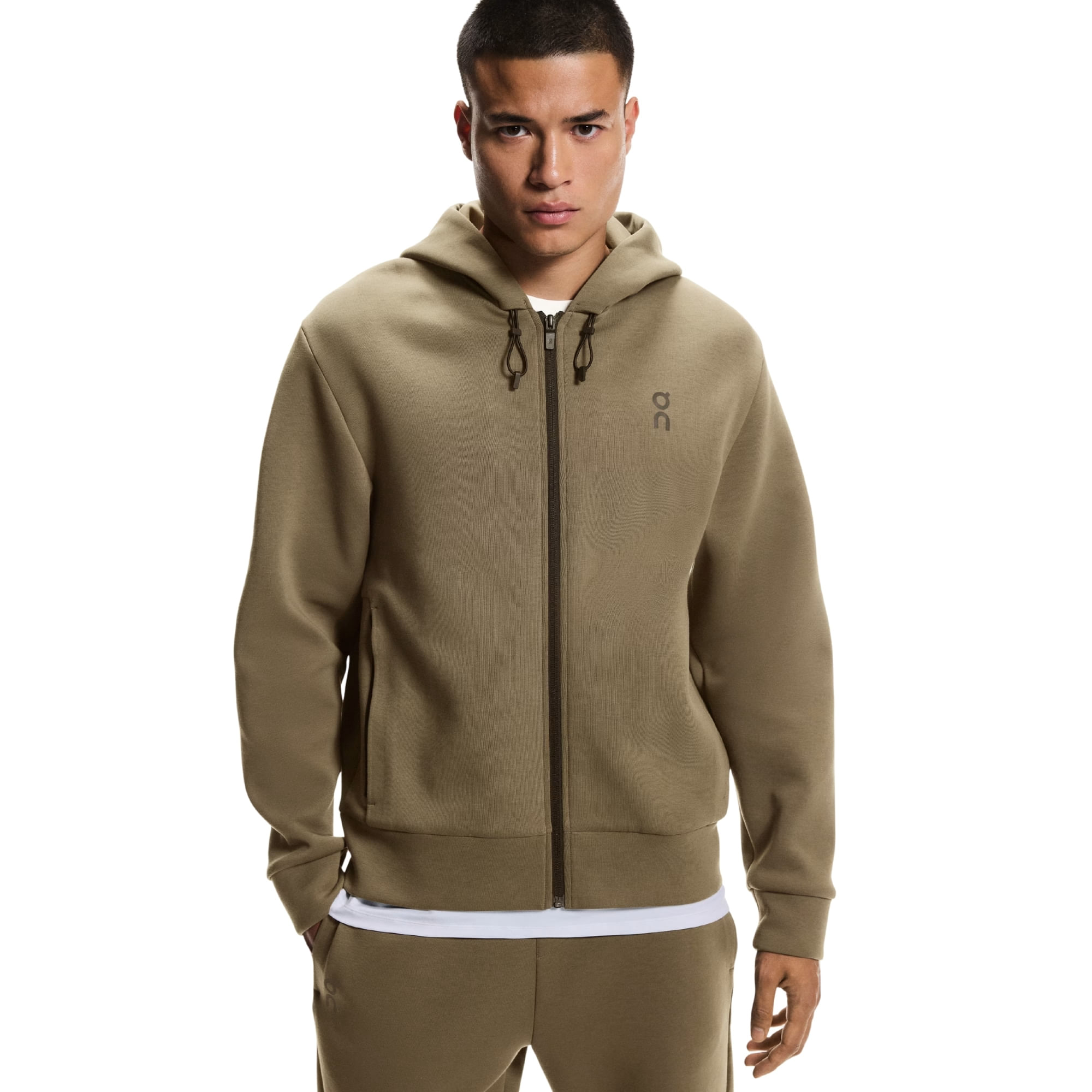 Jaqueta On Focus Tech Zip Hoodie Masculino - Caqui