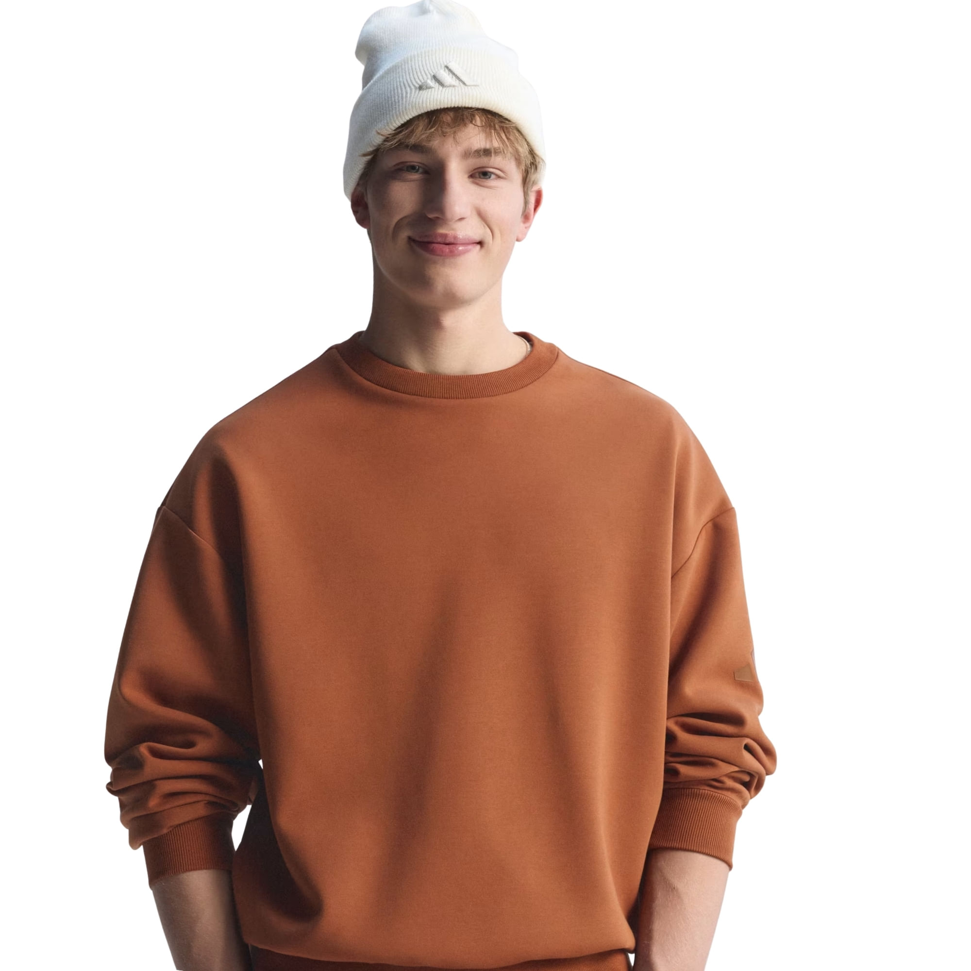 Blusão Adidas Moletom Soft Lux Crew Masculino - Marrom