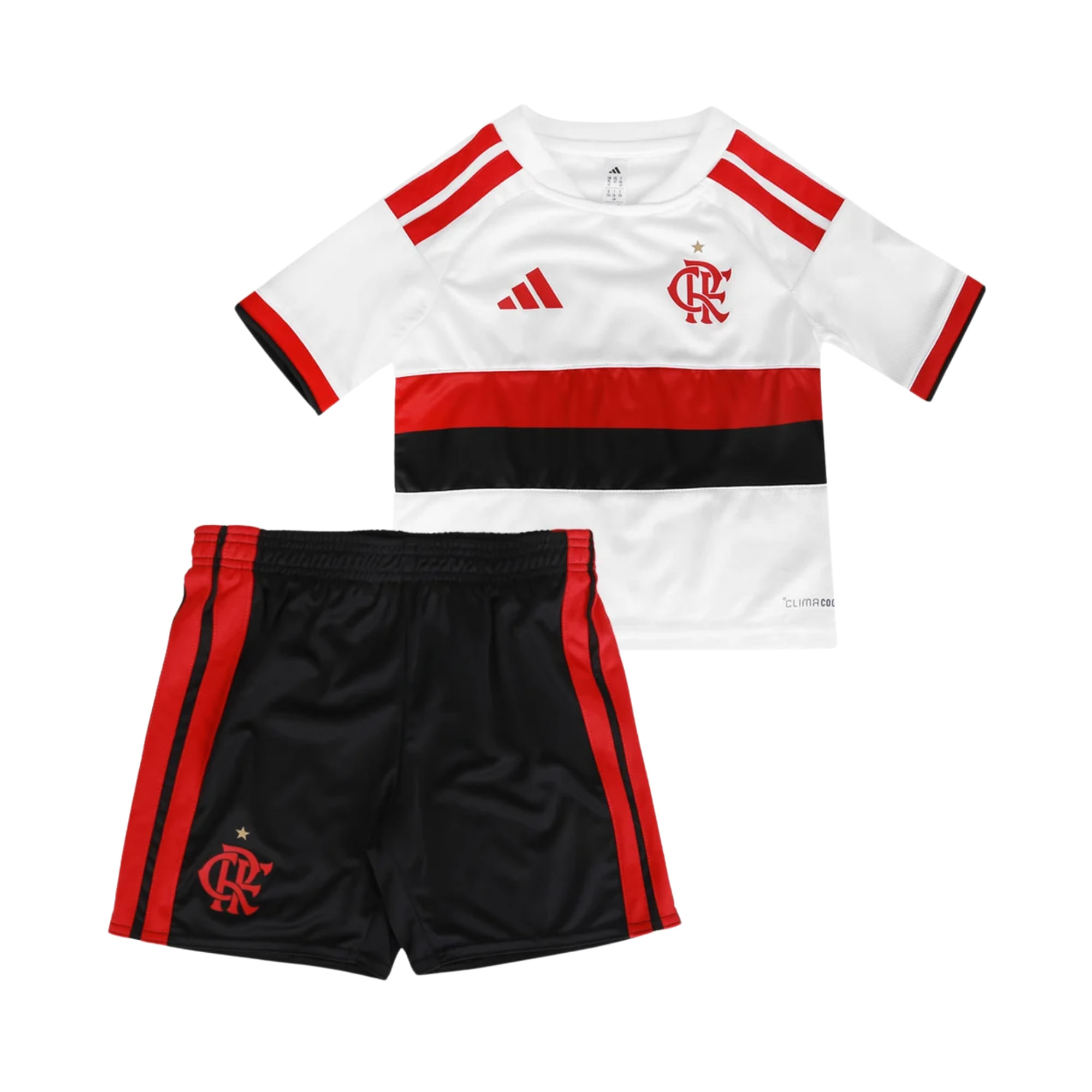 Conjunto Flamengo II 2026 Adidas Infantil - Branco