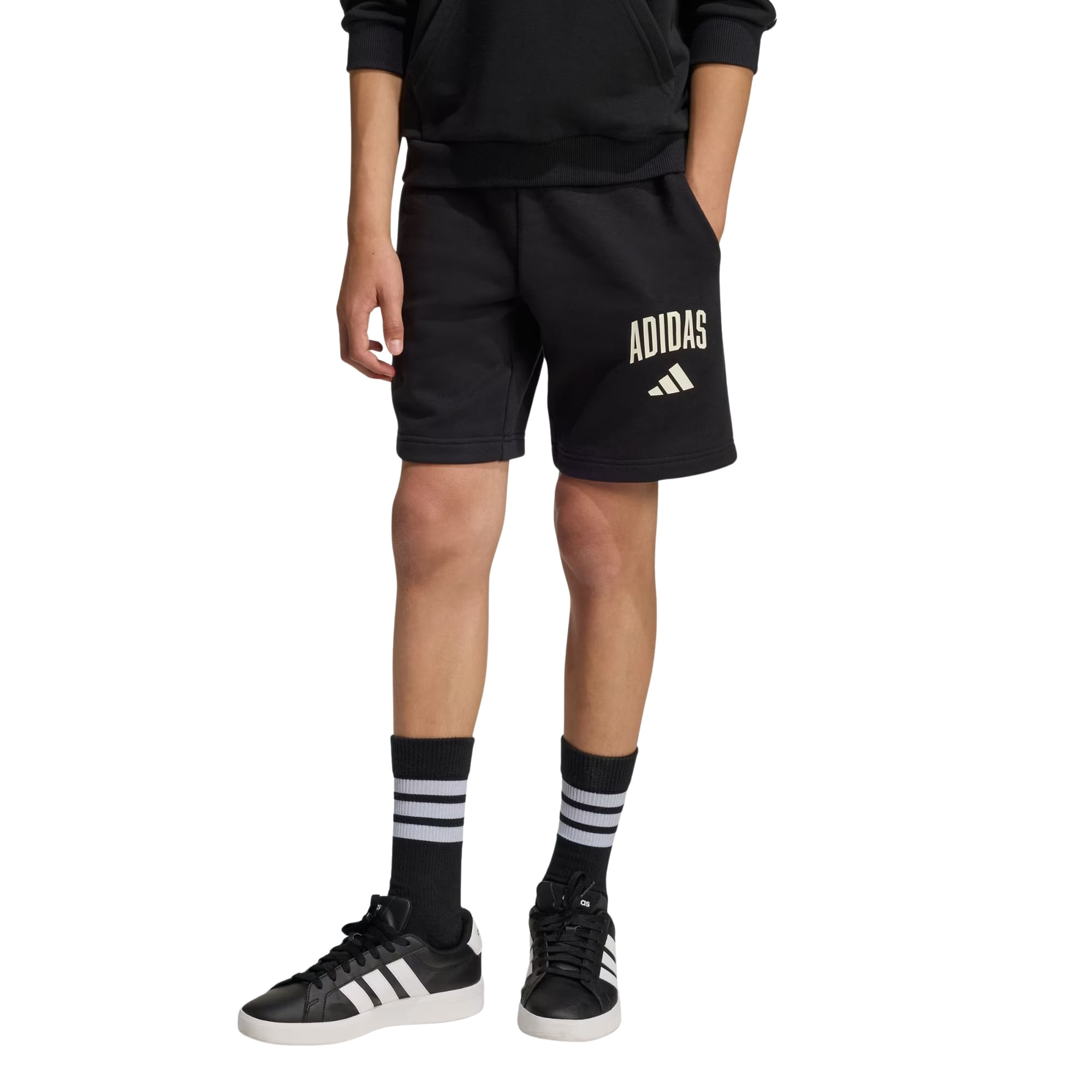 Shorts Adidas Seasonals Collegiate Typography Infantil - Preto