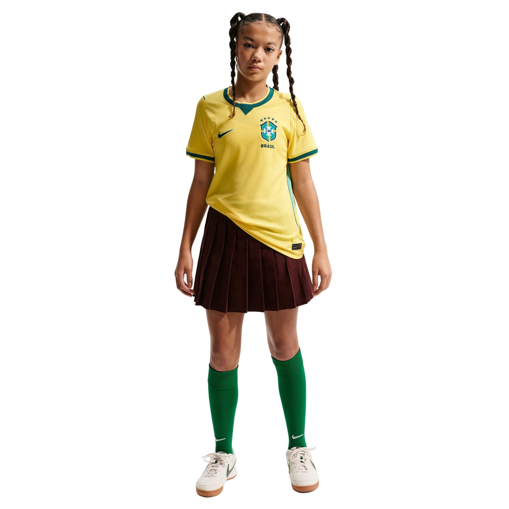 Camisa Brasil I 2026 Nike CBF Torcedor Pro Infantil - Amarela