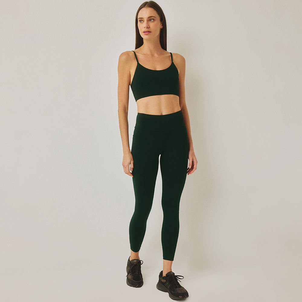Legging Fitness Com Bolsos Verde Escuro Nely